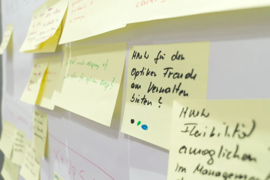 Post-its aus einem Guid.New Design Sprint Workshop