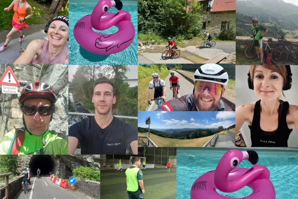 Collage der Guid.New Teamaktion Kilometer sammeln für den guten Zweck